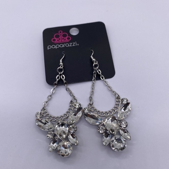 Bling Bouquets White Earrings - Item 119 - Picture 2 of 5